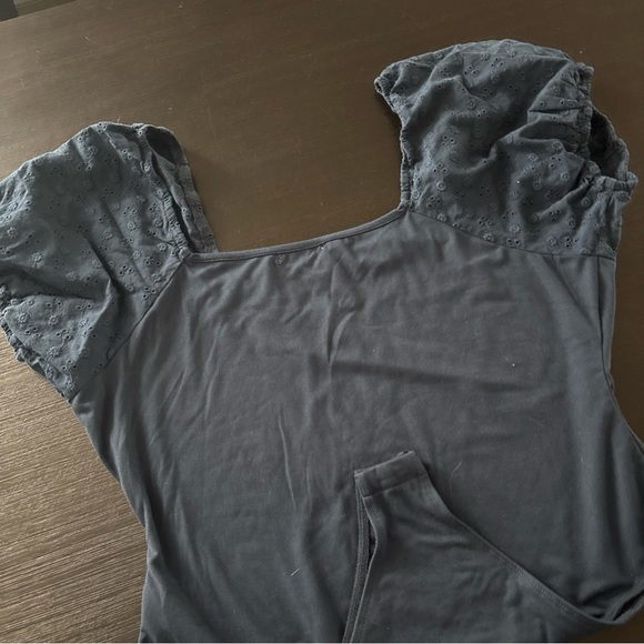 Francesca’s Mi Ami Sleeveless Puff Sleeve Blue Bodysuit NWOT - Picture 5 of 5